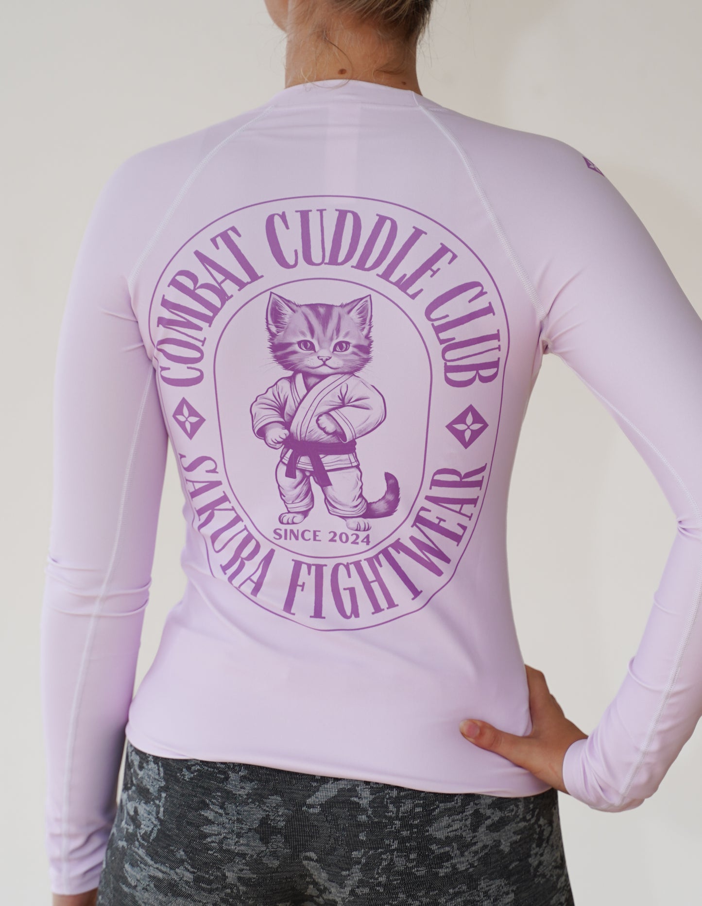 Combat Cuddle Kitten Long Sleeve Rash Guard