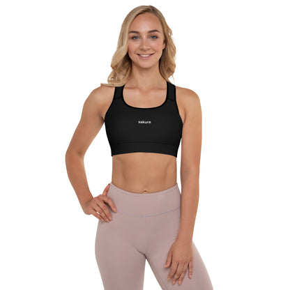 Sakura Black Padded Sports Bra