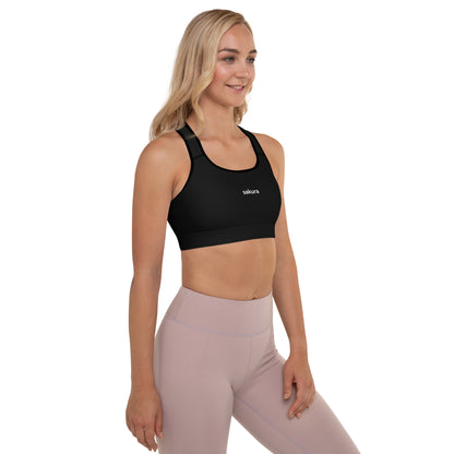 Sakura Black Padded Sports Bra