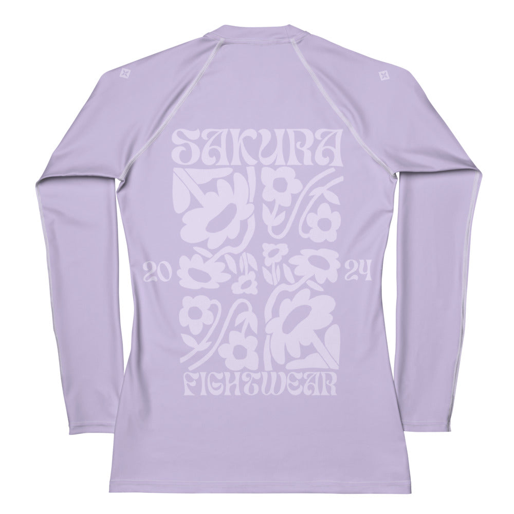 Lilac Long Sleeve Rash Guard Sakura Fightwear lilac-long-sleeve-rash-guard-sakura-fightwear